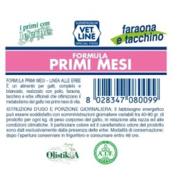 Cibo umido in per gattini in svezzamento con faraona, tacchino ed erbe officinali (confezione da 24 pezzi)