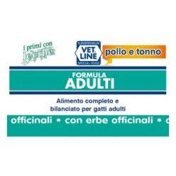 Cibo umido in per gatti adulti con pollo, tonno ed erbe officinali (confezione da 24 pezzi)
