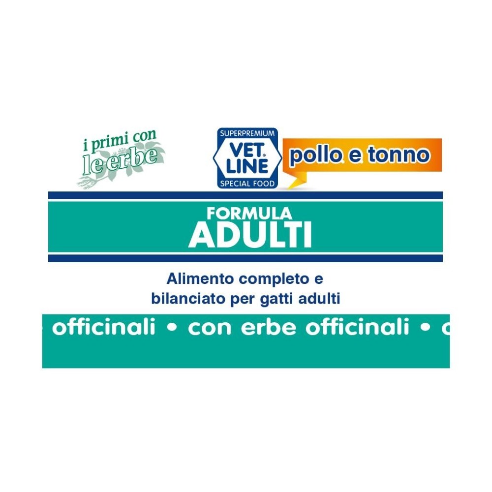 Cibo umido in per gatti adulti con pollo, tonno ed erbe officinali (confezione da 24 pezzi)
