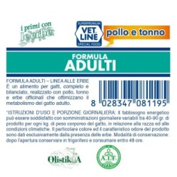 Cibo umido in per gatti adulti con pollo, tonno ed erbe officinali (confezione da 24 pezzi)