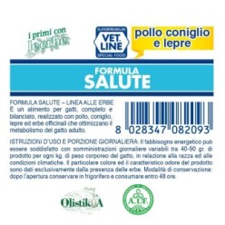 Cibo umido per gatti ad alimentazione controllata con coniglio, lepre ed erbe officinali (confezione da 24 pezzi)
