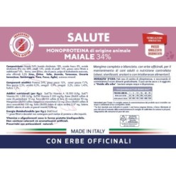 Crocchette per cani adulti con intolleranze alimentari con carne di maiale ed erbe officinali da 12,5Kg