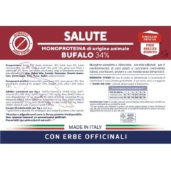 Crocchette per cani adulti con intolleranze alimentari con carne di bufalo ed erbe officinali da 12,5Kg