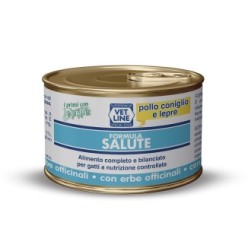 Cibo umido per gatti ad alimentazione controllata con coniglio, lepre ed erbe officinali (confezione da 24 pezzi)