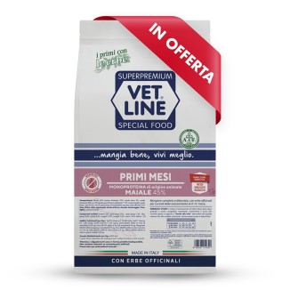 Crocchette per cuccioli con carne di maiale ed erbe officinali da 12,5Kg